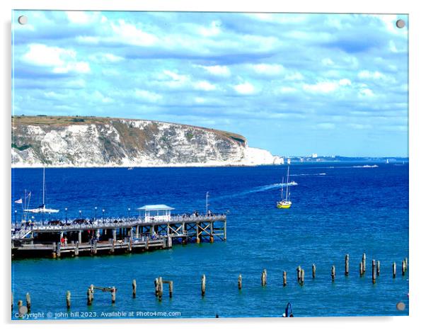 Echoes of Time: Swanage's Historic & Modern Piers Acrylic by john hill