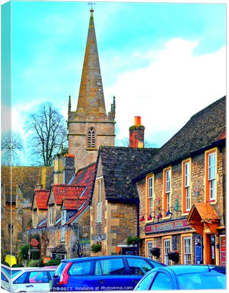The church and houses on church street,Lacock,Wiltshire,uk Canvas Print by john hill
