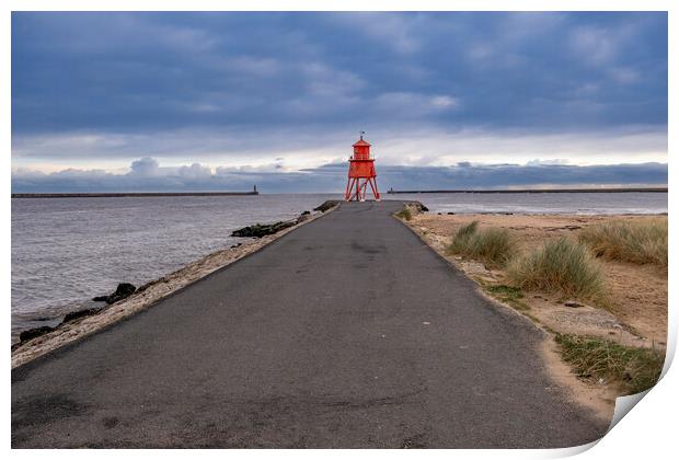 Herd Groyne Lighthouse Print by Steve Smith