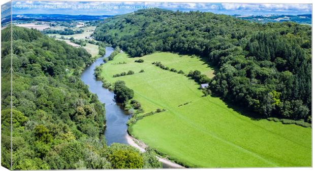 Green Wye Valley at Symonds Yat Gloucestershire  Canvas Print by Pearl Bucknall