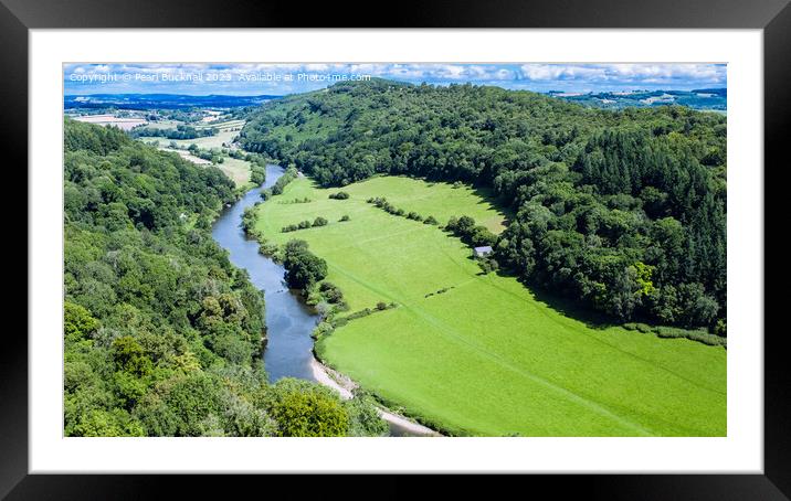 Green Wye Valley at Symonds Yat Gloucestershire  Framed Mounted Print by Pearl Bucknall