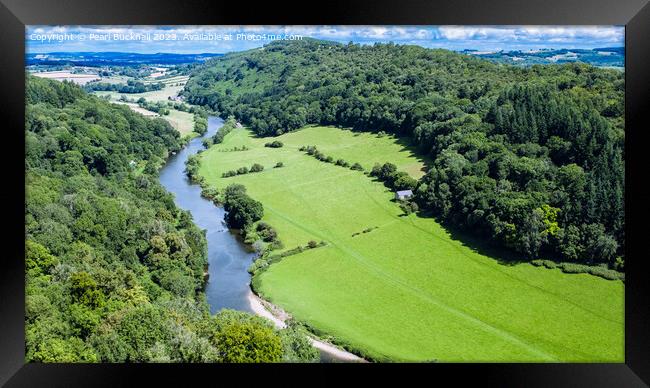 Green Wye Valley at Symonds Yat Gloucestershire  Framed Print by Pearl Bucknall