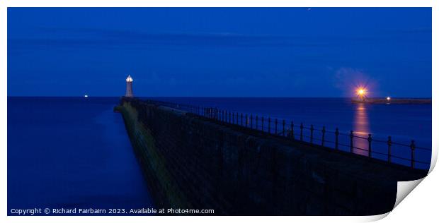 Tynemouth Pier Print by Richard Fairbairn