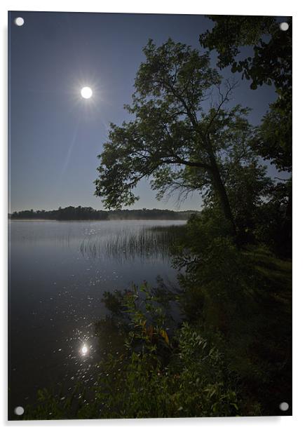 Lake by moonlight Acrylic by Gary Eason