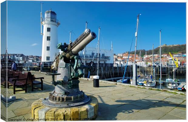 Scarborough Harbour Wall Canvas Print by Alison Chambers