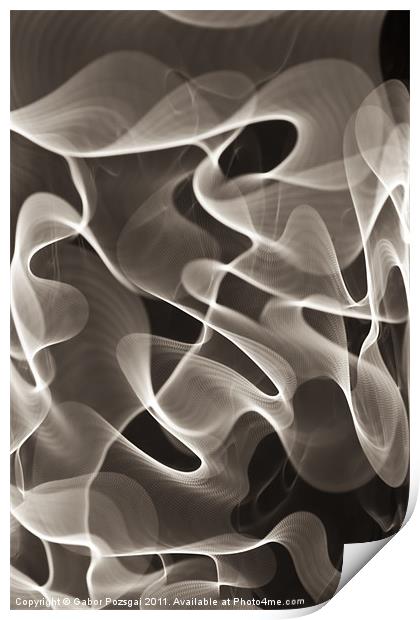Sepia light abstract Print by Gabor Pozsgai