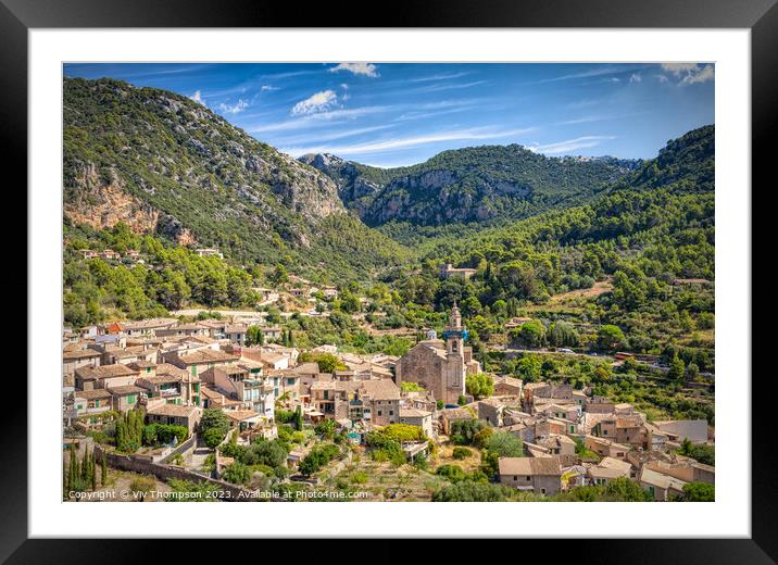 Valledemossa and the Tramuntana Mountains  Framed Mounted Print by Viv Thompson