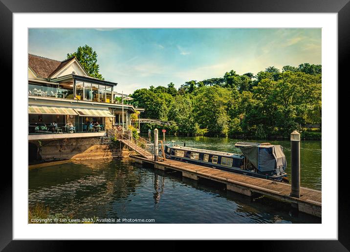 A Thameside Restaurant Framed Mounted Print by Ian Lewis
