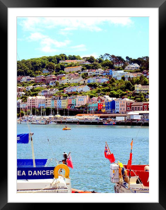 Vivid Kingswear: A Dartmouth River Perspective Framed Mounted Print by john hill