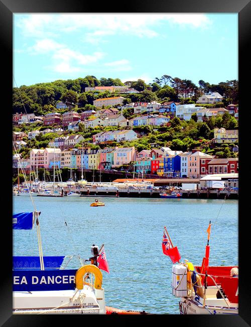 Vivid Kingswear: A Dartmouth River Perspective Framed Print by john hill