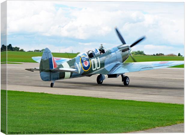 Two Seater Spitfire Taxiing Canvas Print by chris hyde