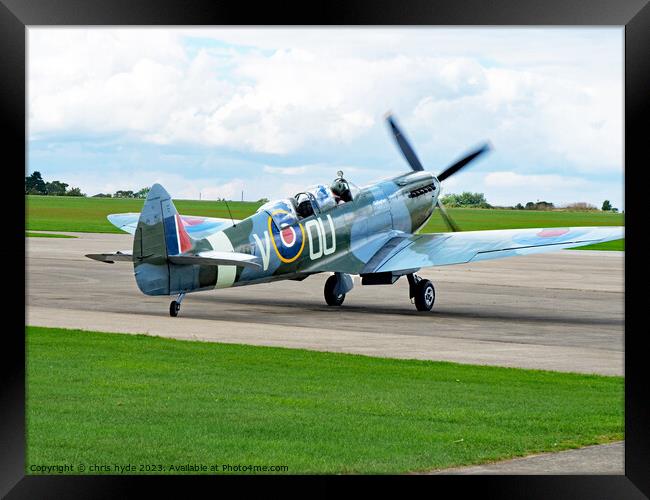 Two Seater Spitfire Taxiing Framed Print by chris hyde
