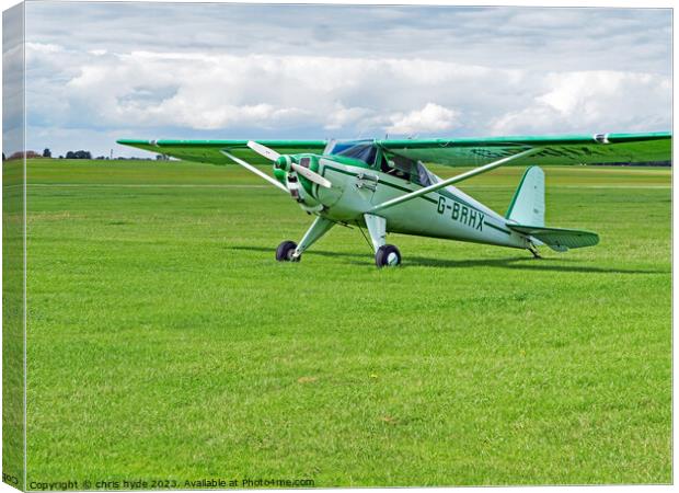 Luscombe Aircraft At Sywell Canvas Print by chris hyde