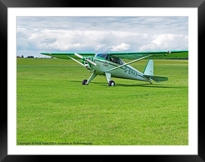 Luscombe Aircraft At Sywell Framed Mounted Print by chris hyde