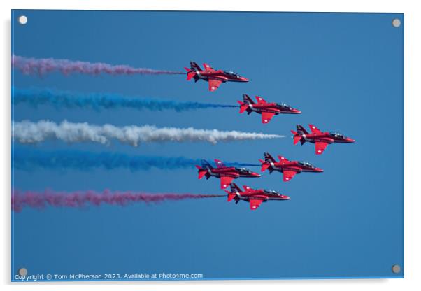 Exhilarating Sky Dance of the Red Arrows Acrylic by Tom McPherson