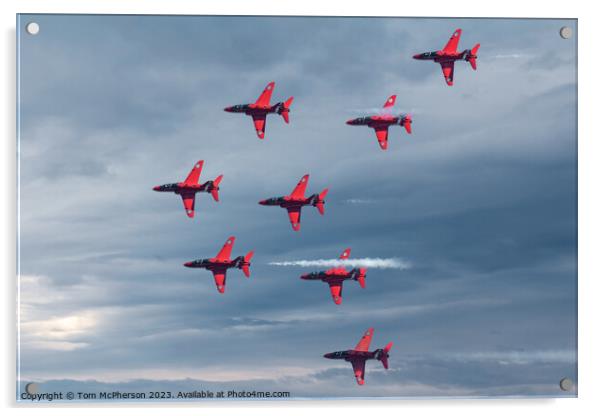 Red Arrows' Precision Aerobatics Display Acrylic by Tom McPherson