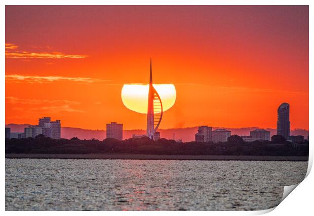 Sunrise over a city Print by Alf Damp