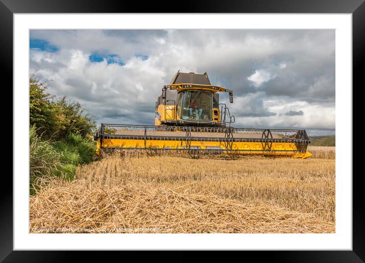 Wheat Harvest at Wycliffe Aug 2023 (1) Framed Mounted Print by Richard Laidler