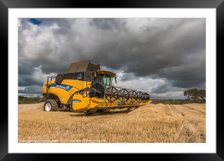 Wheat Harvest at Wycliffe Aug 2023 (2) Framed Mounted Print by Richard Laidler