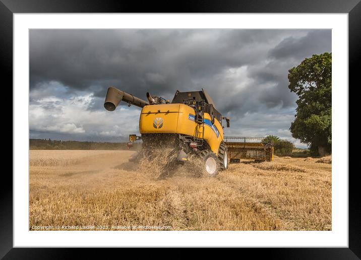Wheat Harvest at Wycliffe Aug 2023 (3) Framed Mounted Print by Richard Laidler