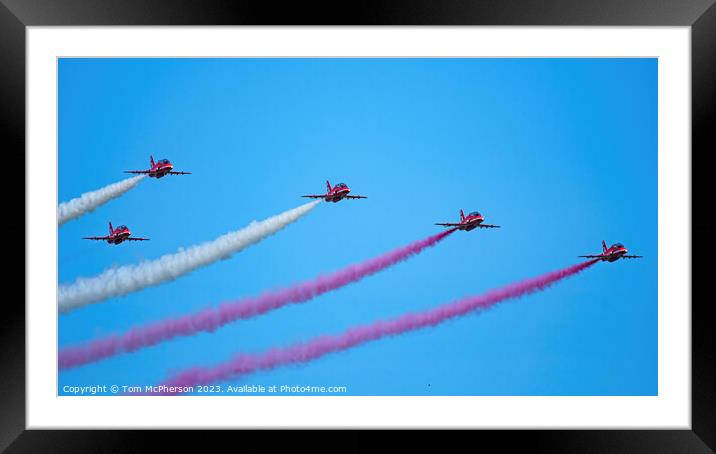 'RAF's Red Arrows in Flight' Framed Mounted Print by Tom McPherson