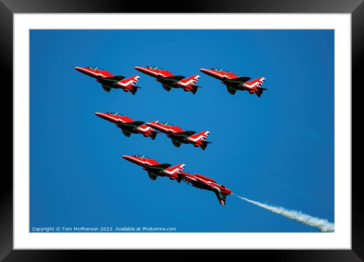 The Red Arrows in Flight Framed Mounted Print by Tom McPherson