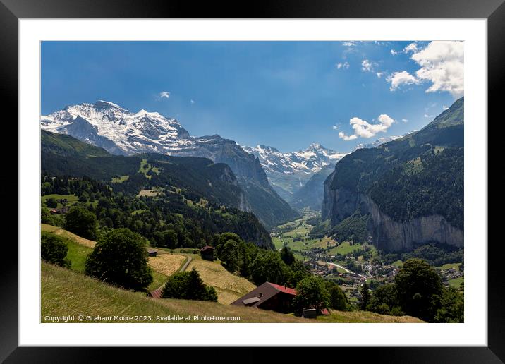 Lauterbrunnen valley and Jungfrau Framed Mounted Print by Graham Moore