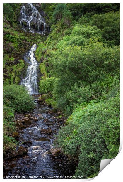 Assaranca's Magnificent Cascade, Donegal Print by jim Hamilton