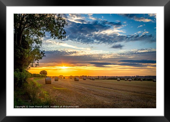 Hay Bale Sunset Framed Mounted Print by Dean French