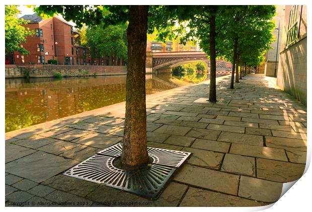 Leeds River Aire Sunrise Print by Alison Chambers
