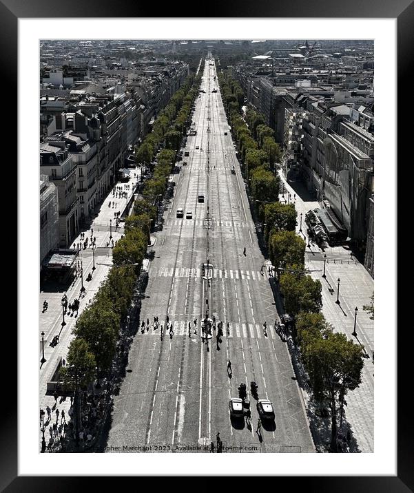 The Champs Elysees Paris Framed Mounted Print by Christopher Marchant