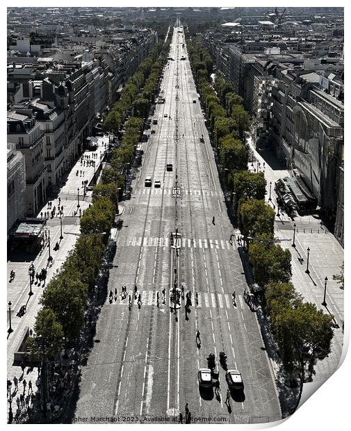 The Champs Elysees Paris Print by Christopher Marchant