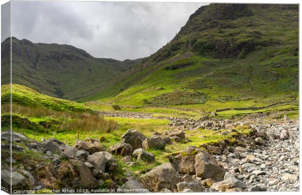 Seathwaite fell & Grains Gill in the Lake District, Cumbria, UK Canvas Print by Heather Athey