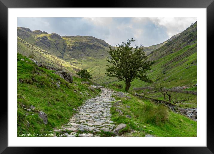 Footpath alongside Grains Gill, Seathwaite Framed Mounted Print by Heather Athey