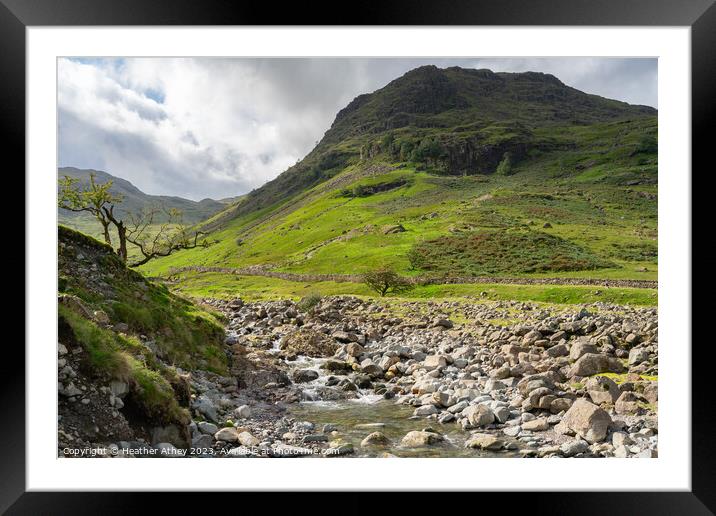 Grains Gill & Seathwaite fell Framed Mounted Print by Heather Athey