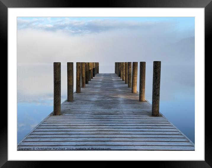 A Foggy Jetty Morning  Framed Mounted Print by Christopher Marchant