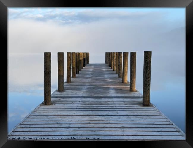 A Foggy Jetty Morning  Framed Print by Christopher Marchant