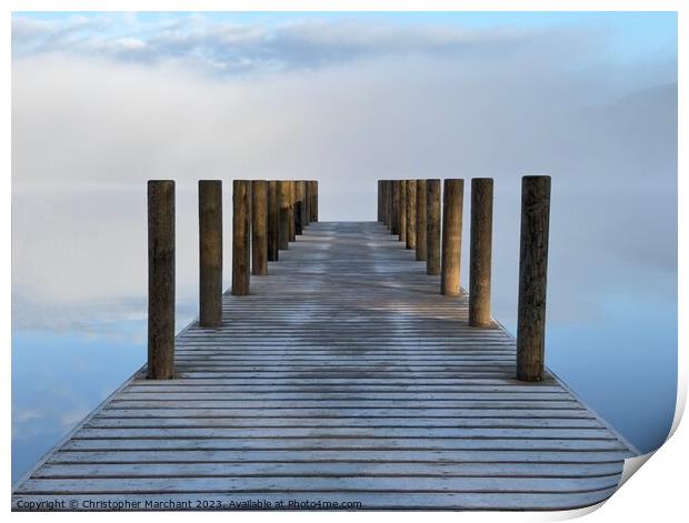 A Foggy Jetty Morning  Print by Christopher Marchant