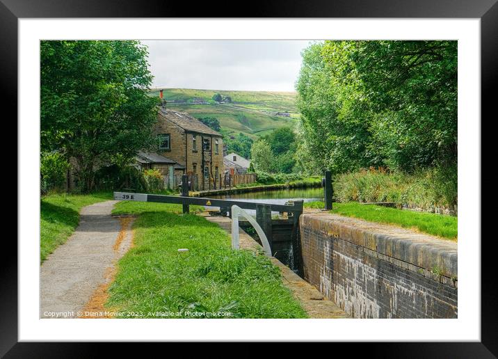 Huddersfield Narrow Canal  Framed Mounted Print by Diana Mower