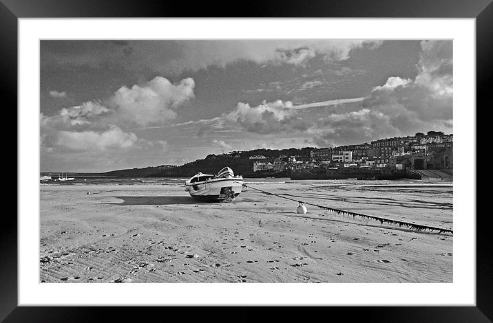 boat on the beach Framed Mounted Print by michelle rook