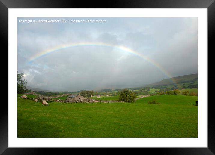 Rainbows over Wensleydale Framed Mounted Print by Richard Wareham