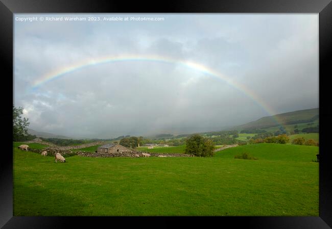 Rainbows over Wensleydale Framed Print by Richard Wareham