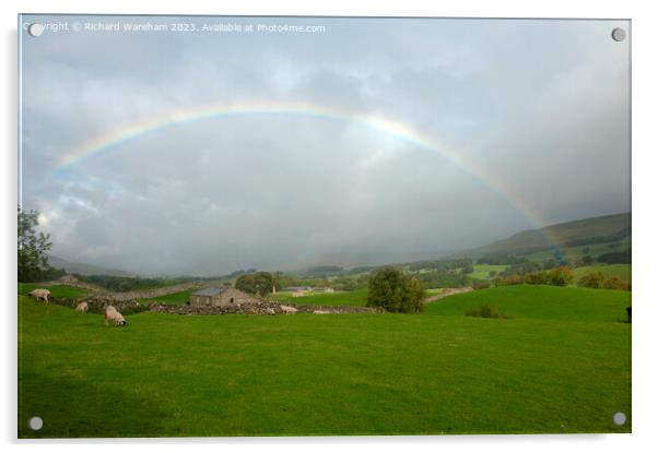 Rainbows over Wensleydale Acrylic by Richard Wareham