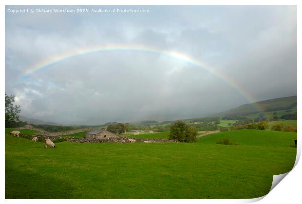 Rainbows over Wensleydale Print by Richard Wareham