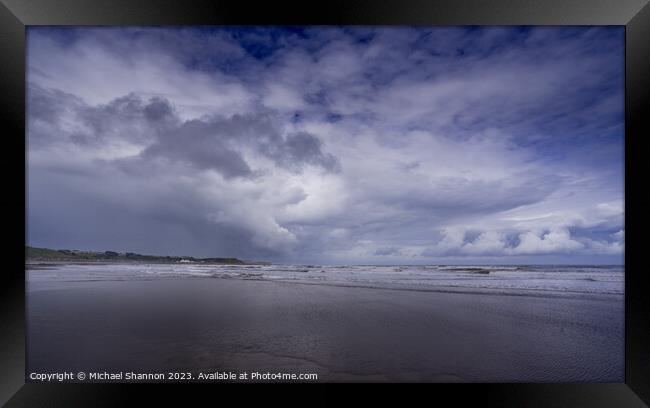 Scarborough's North Bay Under Brooding Skies Framed Print by Michael Shannon