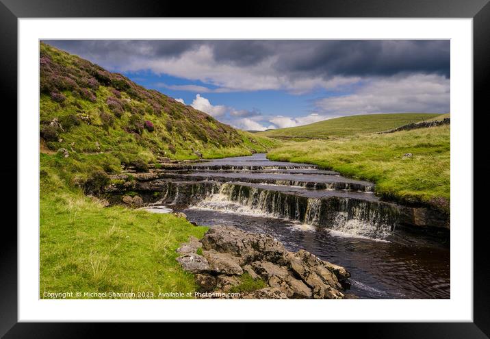 Serenity Abound in Hull Pot Stream Waterfall Framed Mounted Print by Michael Shannon