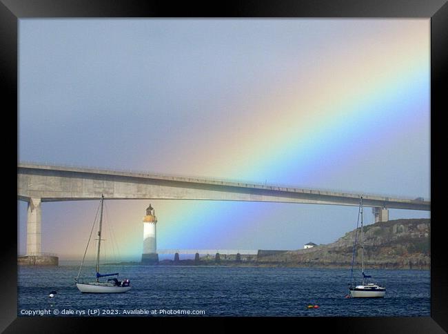 skye bridge rainbow Framed Print by dale rys (LP)