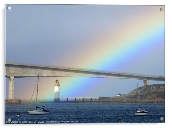 skye bridge rainbow Acrylic by dale rys (LP)