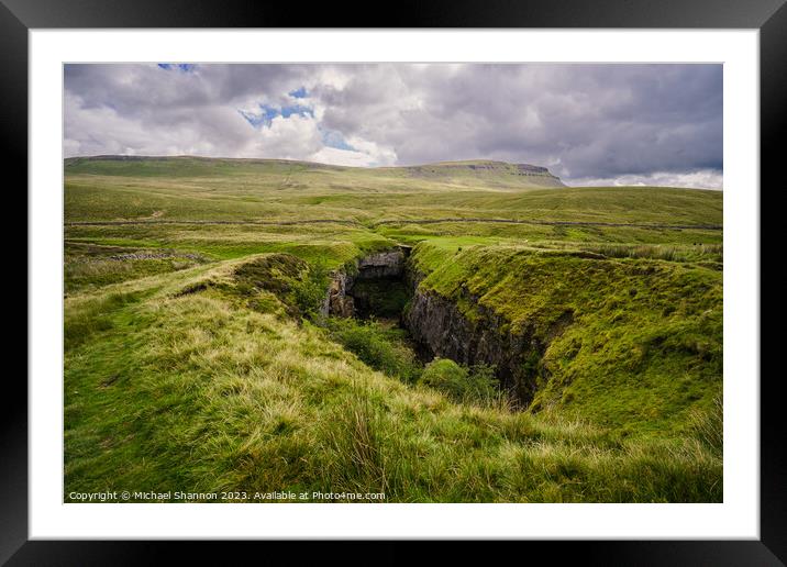 Hull Pot and Penyghent in the Yorkshire Dales Nati Framed Mounted Print by Michael Shannon