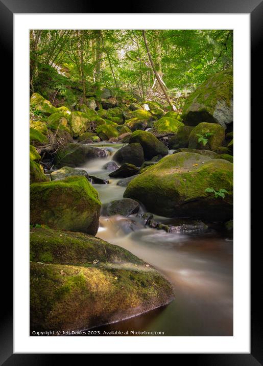 Padley Gorge's Serene Waterscape Framed Mounted Print by Jeff Davies